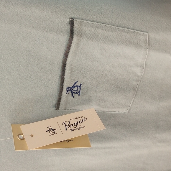Original Penguin Light Blue Blue Accent Luxury T Shirt $49 Size M NWT - Picture 2 of 7